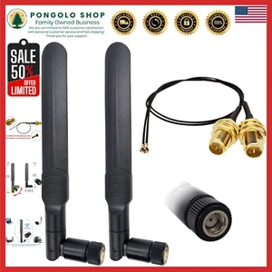 Dual Band 8dBi Omni WiFi Antenna Kit with U.FL to RP-SMA Connectors - 2 Pcs - Picture 1 of 8