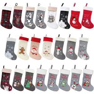 BambooMN 18" Classic Hand Embroidered Sequined Cute Animal Christmas Stockings - Picture 1 of 42