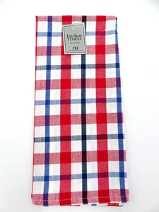 DII ~ Patriotic Kitchen Towel 18 x 28 inches ~ American Plaid Dishtowel - Picture 1 of 2