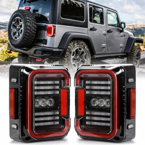 Pair LED Tail Lights Brake Turn Signal Reverse Lamp For Jeep Wrangler JK 07-2018 - Picture 1 of 15