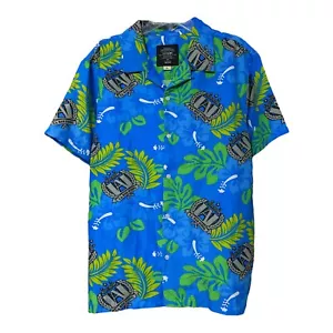 My Hero Academia Mens Blue Funimation Hawaiian Button Shirt Size Large - Picture 1 of 5
