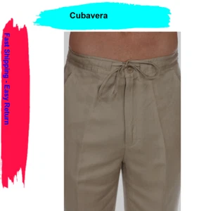 Cubavera Men's, Drawstring Linen-Blend Pant with Back Elastic Waistband, S/32 - Picture 1 of 4