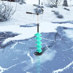 8" Diameter Ice Fishing Auger +35.5cm Extension Rod for Ice Burrowing/Drilling - Picture 1 of 18