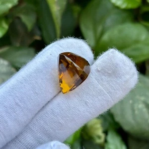 Natürlich Honig Quarz Dreieck Facettiert Schliff 21.1 CT Lose Edelstein Für Ring - Picture 1 of 2