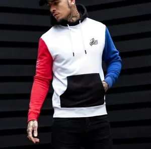 Bee Inspired Mens Sweatshirt | Multi Color Block| Embroidered Logo | Size L - Picture 1 of 10