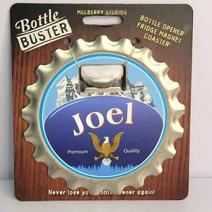 Bottle Buster JOEL Personalisierter Flaschenöffner Kühlschrankmagnet Untersetzer Name - Bild 1 von 3