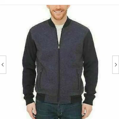 BOSTON TRADERS MEN'S FULL ZIP FLEECE LINED BOMBER JACKET (NAVY, MEDIUM) NWT - Image 1 of 3