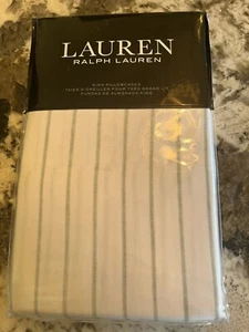 ๐ท Ralph Lauren~ KING Spencer Stripe Sateen Pillowcases MSRP $85๐ท - Picture 1 of 5