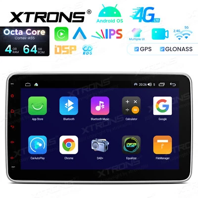 Double Din 10.1" Android14 Car Stereo 8Core 4G 64GB Wireless CarPlay GPS Sat Nav - Image 1 of 4