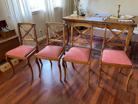 set of four Louis Philippe dining room chairs Cover