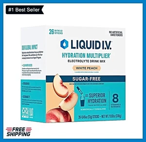 Liquid I.V. Hydration Peach |Sugar Free| Electrolyte Drink Mix White Peach 26ct - Picture 1 of 5