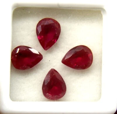 4.31 ct Natural Mozambique Ruby  Red Color Pear Shape Certified Loose Gemstones - Image 1 of 4