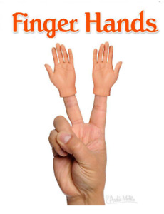 FINGER HANDS 1 Pair Light Skin Tone Finger Puppets - Archie McPhee