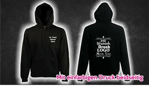 Firmen Kapuzen Pulli Hooded Jacke Wunschtext Druck Firma Arbeitskleidung Logo - Bild 1 von 2