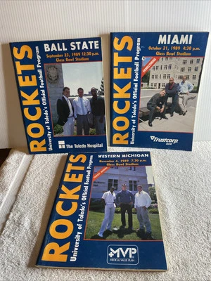 Lot Of 3 1989 University of Toledo’s football program Miami Ball State Michigan - Image 1 of 4