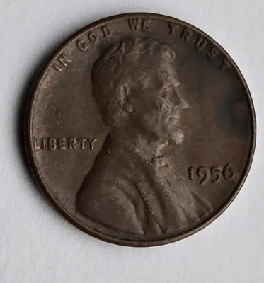 Centavo Lincoln Wheat 1956 "ERROR" 1c - "Cabello grumoso / Grieta" -  Foto 1 de 4