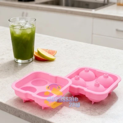 Bandeja redonda para hacer bolas de hielo de 4,5 cm molde cubo bola de whisky cócteles silicona Foto 1 de 4