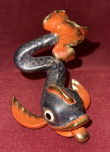 HEREND HVNGARY Vintage Porzellan Orientalische Koi Fisch Figur Handbemalt Kartenhalter - Bild 1 von 8