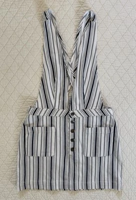 Falda Mono Free People Old School Love Mini Rayas Azul Talla 12 Foto 1 de 4