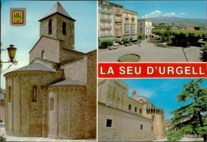Vintage La Seu d'Urgell Postcard Featuring 11th Century Saint Michel Church - Picture 1 of 2