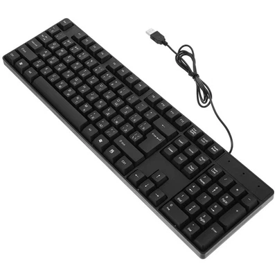 USB Wired Keyboard Full Size Russian Letter Keyboard for Working Gaming - Image 1 of 4