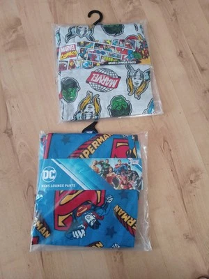 B & M Men's Lounge Joggers Pants - DC Spiderman Or Marvel Comics - Medium Or Large