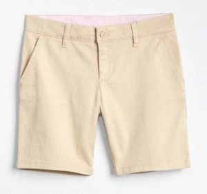 GAP Girls (5) NEW ~ Classic Chino Shorts 6" inseam ADJ Waist Beige Khaki - Picture 1 of 3