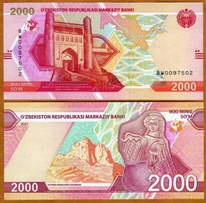 Uzbekistan, 2000 Sum, 2021, P-New, UNC - Picture 1 of 3