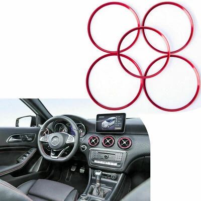 Tapicería de anillo de CA de salida de aire interior para automóvil rojo para Mercedes Benz CLA250 GLA200 Foto 1 de 4