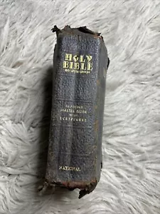 Vintage Holy Bible Red Letter Edition Master Guide To The Scriptures 1945 - Imagen 1 de 10