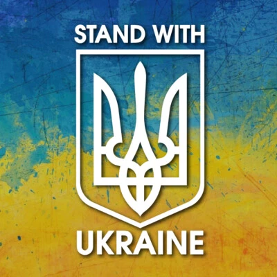 Stand With Ukraine PEGATINA VINILO CALCOMANÍA *****25% DE LAS GANANCIAS DONADAS A IRC***** Foto 1 de 4