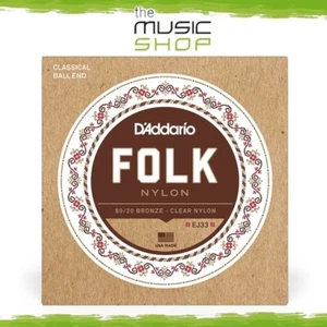 D'Addario EJ33 Normal Tension Ball End Folk 80/20 Nylon Classical Guitar Strings - Foto 1 di 4