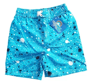 BNWT Boys Sz 4 Smart Wave Tribe Blue White Tie Waist Swim Board Shorts - Picture 1 of 2