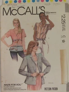 Fab VTG 81 McCALLS 7444 Misses Shirt-Jacket & Shirts in 3 Looks PATTERN S/10-12 - Picture 1 of 4