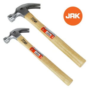 2 X JAK Claw Steel 8oz & 16oz Hammer Wooden Handle Nail Remover DIY Carpenter - Picture 1 of 6