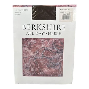 Berkshire All Day Sheers Sandalfoot Style 4402 French Coffee Size 1-2 - Picture 1 of 4