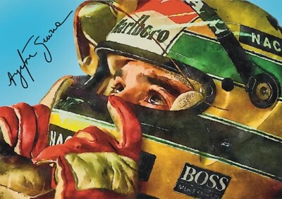 Ayrton Senna  McLaren Autografo Art idea regalo Stampa A3 Poster idea Formula 1 - Immagine 1 di 3