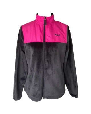 Chaqueta Mujer Mediana Fila Rosa y Negra Sherpa Cremallera Completa Manga Larga Deportiva Foto 1 de 4