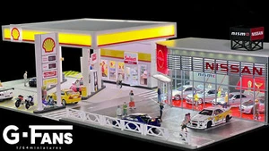 Diorama 1/64 Car Garage Model LED Lighting City Street View Scene Building Model - Picture 1 of 129