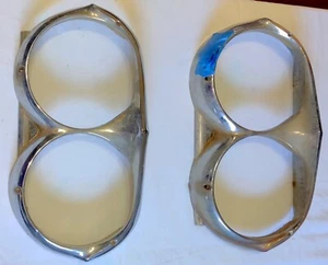 1962 Pontiac Catalina Bonneville Star Chief Set of 2 Headlight Bezels 541067 - Picture 1 of 4