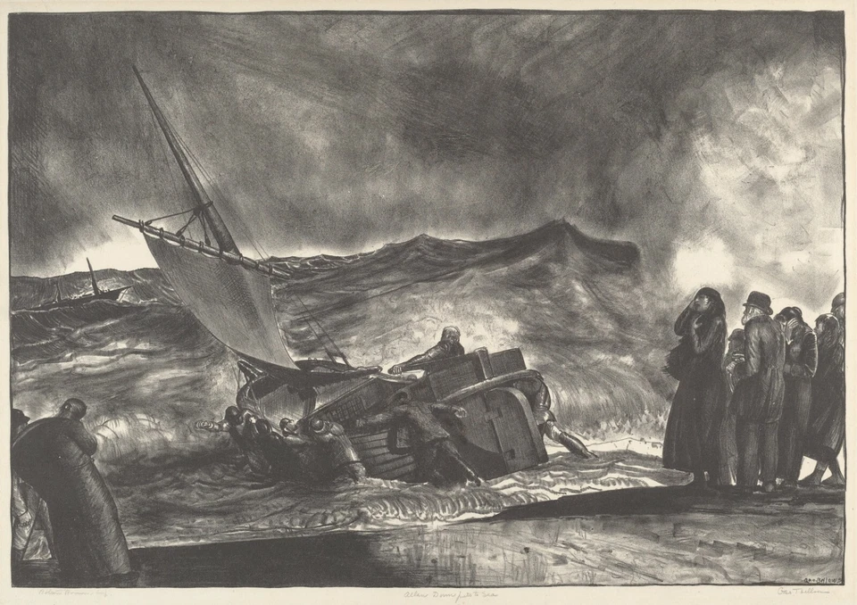 Premium George Bellows Allan Donn Sea Wall Art Poster OR Canvas Size A4 to A1 - Image 1 of 3