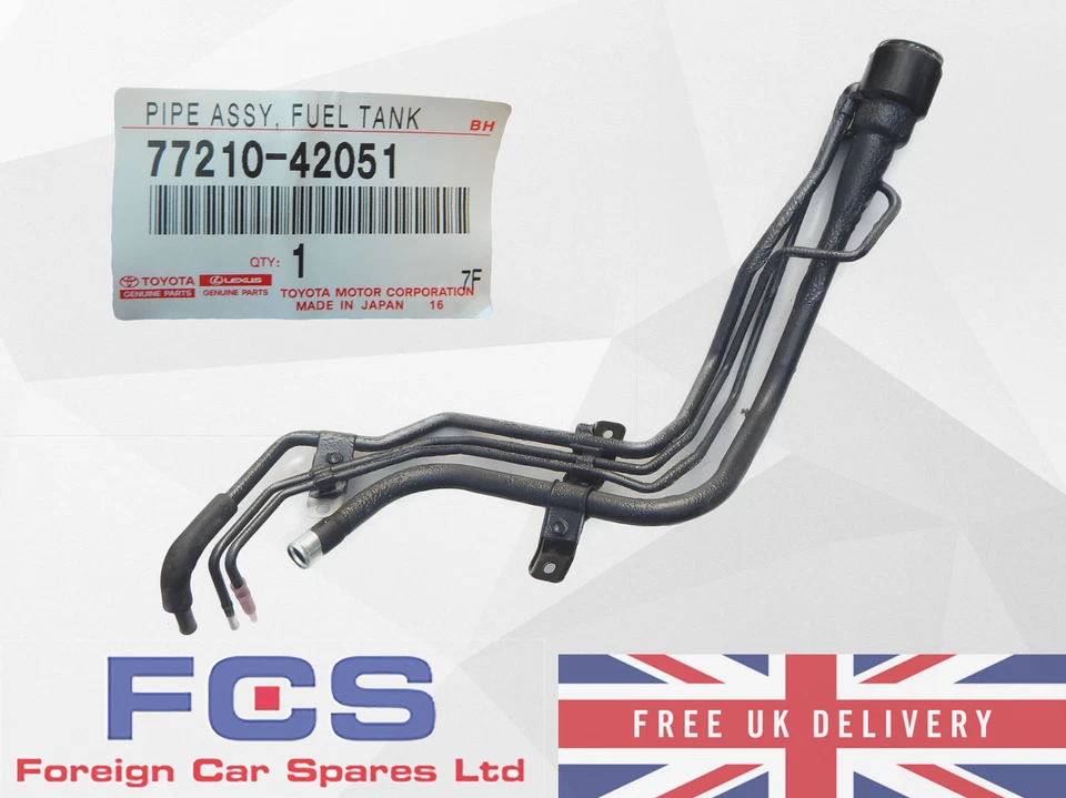 *NUEVO* TUBO DE CUELLO DE RELLENO DE COMBUSTIBLE DE GASOLINA ORIGINAL TOYOTA RAV4 RAV-4 01-2006 77210-42051 Foto 1 de 1