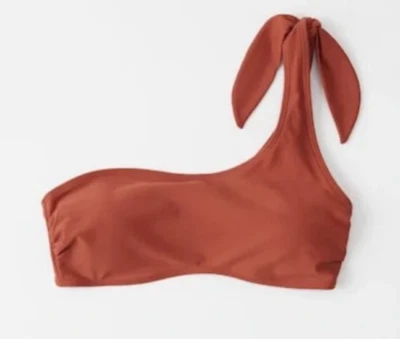 Abercrombie & Fitch Natación Mujer M Bikini Top Un Hombro Acolchado Traje de Baño Naranja Foto 1 de 4