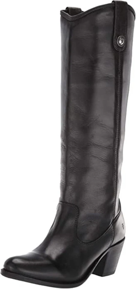 Frye Jackie Button 72362 Womens Black Leather Tall Casual Dress Boots 9.5