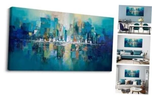 Canvas Print Abstract Cityscape Wall Art Set Pastel 20X40INCH Large Wall Art - Picture 1 of 7