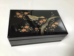 Vintage Japanese Music Jewelry Box Lacquered Hand Painted Wood For Gift - Picture 1 of 4