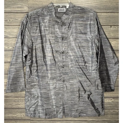 Vintage Chicos Osaka Mnachurian Silk Japanese Silver Kimono Val Women’s Size 0 - Image 1 of 4