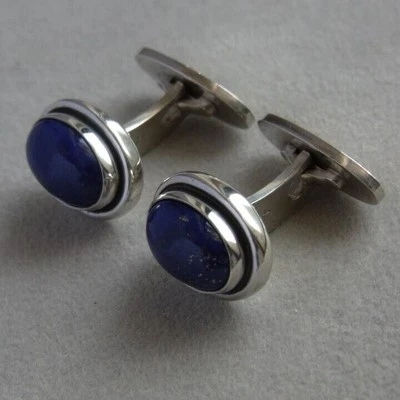 Gemelli GEORG JENSEN in argento sterling #44B con lapislazzuli 925S Danimarca - Immagine 1 di 4