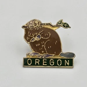 Vintage Oregon Beaver Lapel Pin Retro Hat Pin - Picture 1 of 2