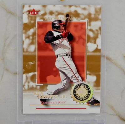 Ken Griffey Jr 2001 Fleer Authority #57 PROMINENCIA Gold Parallel SP!  /125 Foto 1 de 2